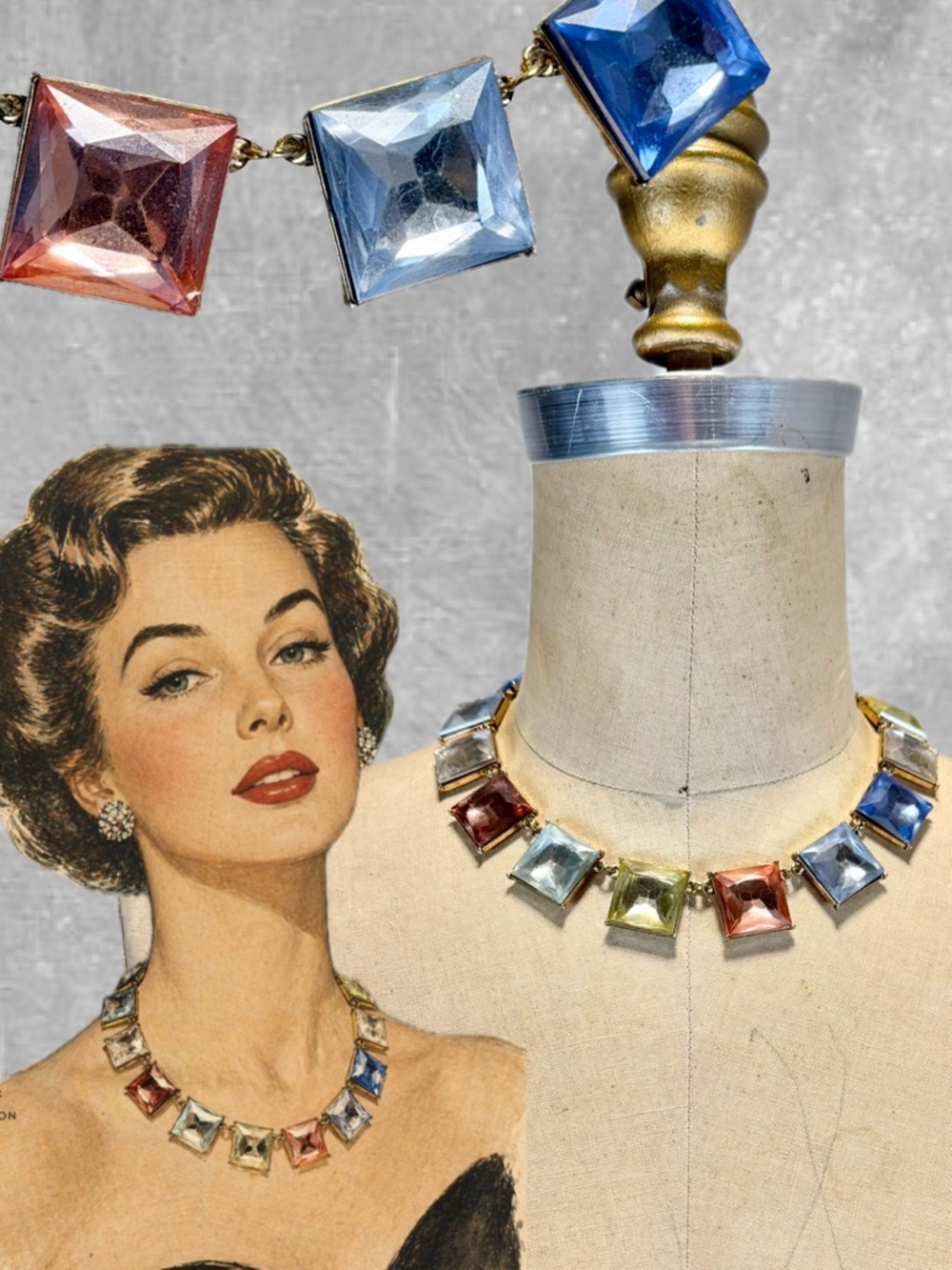 Sugared Candy‎ gem sparkly choker necklace adjustable pastel stone bling glam